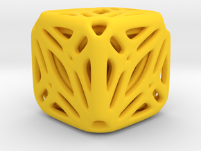Nested Tessellated Cube  in Yellow Processed Versatile Plastic