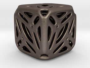 Nested Tessellated Cube  in Polished Bronzed-Silver Steel