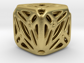 Nested Tessellated Cube  in Natural Brass