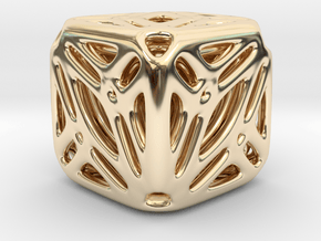 Nested Tessellated Cube  in 14k Gold Plated Brass