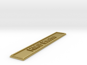 Nameplate HMS Exeter in Natural Brass