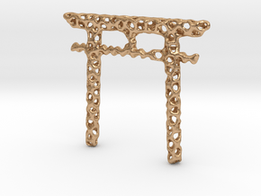 voronoi torii gate pendant in Natural Bronze