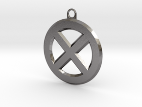 X-Logo Key Chain in Polished Nickel Steel