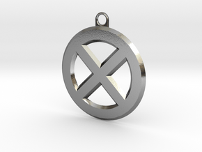 X-Logo Key Chain in Polished Silver