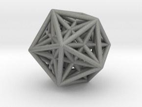 Icosahedron & Dodecahedron Struts Connected in Gray PA12