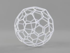 Pentagonal Hexecontahedron in White Processed Versatile Plastic: Large