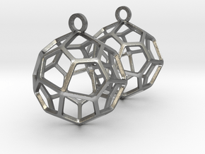 Pentagonal Icositetrahedron Earrings in Natural Silver