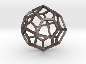 Pentagonal Icositetrahedron in Polished Bronzed-Silver Steel: Small