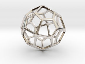 Pentagonal Icositetrahedron in Rhodium Plated Brass: Small