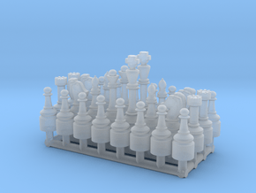 1/24 Scale Chess Pieces Sprue (Full Set) in Tan Fine Detail Plastic