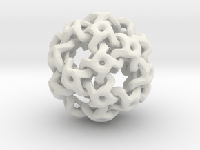 Nested Rhombic Triacontahedron  in White Natural Versatile Plastic