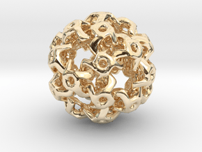 Nested Rhombic Triacontahedron  in 14K Yellow Gold
