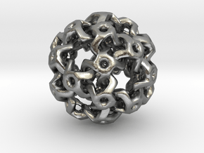 Nested Rhombic Triacontahedron  in Natural Silver