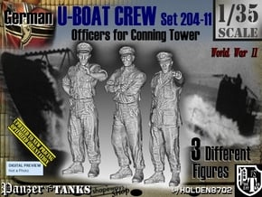 1/35 German U-Boot Crew Set204-11 in Smooth Fine Detail Plastic