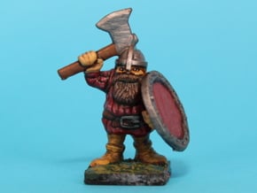 Dwarf warrior with axe and shield in Smooth Fine Detail Plastic