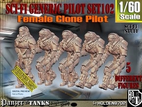1/60 Sci-Fi Generic Female Pilot Set102 in Tan Fine Detail Plastic