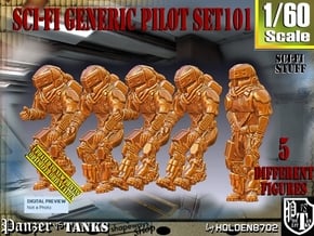 1/60 Sci-Fi Generic Pilot Set101 in Tan Fine Detail Plastic