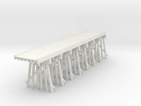 Part C Deck Trestle N (1:160) Modular Six Piles in White Natural Versatile Plastic