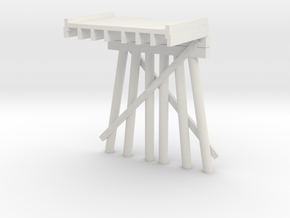 Part D Deck Trestle N (1:160) Modular Six Piles in White Natural Versatile Plastic
