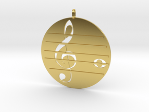 Treble clef in Polished Brass