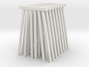 Tall Piers for Trestle N (1:160) Six Piles 8x in White Natural Versatile Plastic