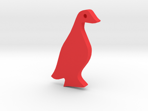 Duck Silhouette Keychain in Red Processed Versatile Plastic