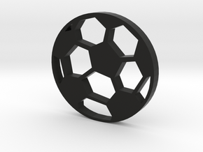 Soccer Ball Silhouette Keychain in Black Premium Versatile Plastic