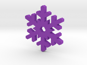 Snow Crystal Silhouette Keychain in Purple Processed Versatile Plastic