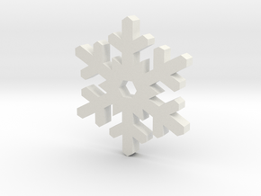 Snow Crystal Silhouette Keychain in White Premium Versatile Plastic