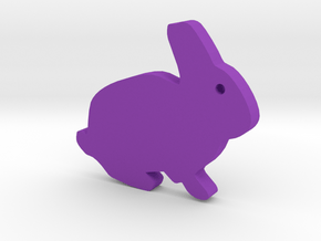 Rabbit Silhouette Keychain in Purple Processed Versatile Plastic