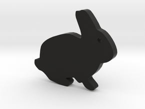 Rabbit Silhouette Keychain in Black Premium Versatile Plastic
