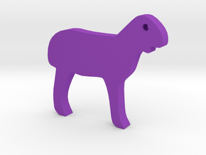 Lamb Silhouette Keychain in Purple Processed Versatile Plastic