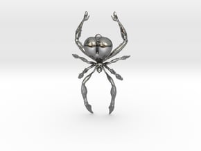 Spider Pendant - Beautiful Hunter in Polished Silver
