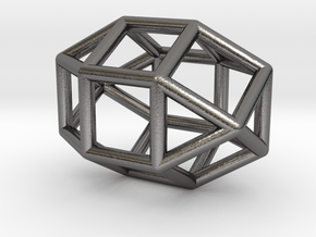 0821 J36  Elongated Triangular Gyrobicupola #1 in Polished Nickel Steel