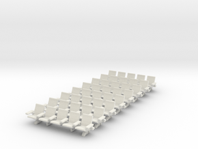 HO Scale Waiting Room Seats 8x5 in White Natural Versatile Plastic