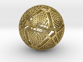 Icosahedron Projection on Sphere in Natural Brass