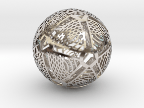Icosahedron Projection on Sphere in Rhodium Plated Brass