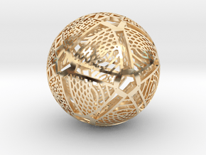 Icosahedron Projection on Sphere in 14K Yellow Gold