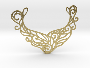 Butterfly pendant in Natural Brass: Large