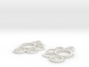 Circle earrings in White Premium Versatile Plastic