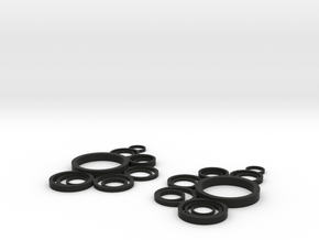Circle earrings in Black Natural Versatile Plastic