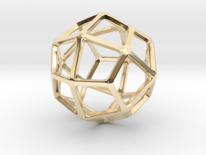 Deltoidal Icositetrahedron in 14k Gold Plated Brass: Small