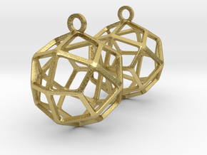 Deltoidal Icositetrahedron Earrings in Natural Brass