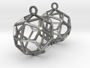 Deltoidal Icositetrahedron Earrings in Natural Silver