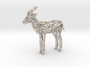 Thomson's Gazelle (adult male) in Rhodium Plated Brass