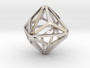 Triakis Octahedron in Rhodium Plated Brass: Small