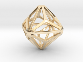 Triakis Octahedron in 14k Gold Plated Brass: Small