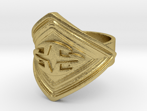 Cross signet Ring  in Natural Brass: 6 / 51.5
