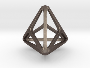 Triakis Tetrahedron in Polished Bronzed-Silver Steel: Small