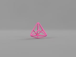 Triakis Tetrahedron in Pink Processed Versatile Plastic: Large
